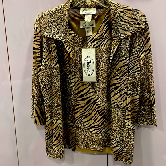 Channa animal print two pc twin set. Sz small. - Picture 1 of 8